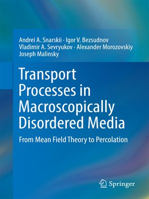 cover image of Transport Processes in Macroscopically Disordered Media